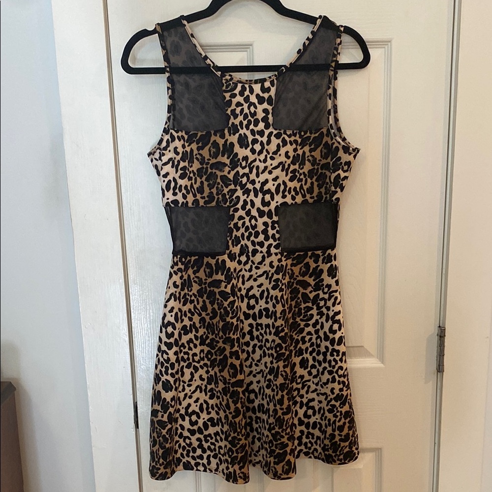 Timing Leopard Print Dress with Black Accents